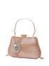 Small Box Bag Glitter & Rhinestone Decor Chain Strap