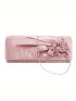 Medium Envelope Bag Floral Decor Ruched Detail For Party