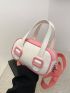 Small Circle Bag Colorblock Double Handle For Daily