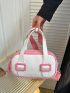 Small Circle Bag Colorblock Double Handle For Daily