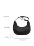 Minimalist Hobo Bag Oversized Zipper Denim