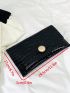 Crocodile Embossed Envelope Bag Flap Metallic PU Funky
