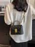 Mini Quilted Square Bag Beige Flap Chain Strap For Daily