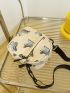 Mini Square Bag Butterfly Pattern Adjustable Strap For Daily
