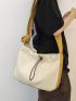 Drawstring Detail Hobo Bag Nylon Large Capacity