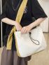 Drawstring Detail Hobo Bag Nylon Large Capacity