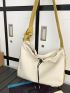 Drawstring Detail Hobo Bag Nylon Large Capacity