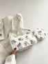 Butterfly Pattern Hobo Bag Beige Fashionable Top Handle With Coin Purse
