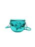 Mini Saddle Bag Flap Star Patch Decor Metallic PU Funky