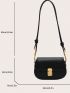 Small Saddle Bag Fashionable Crocodile Embossed Metal Lock Flap PU