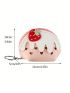 Pu Cartoon Strawberry Cake Heart Pattern Coin Purse, Mini Cute Wallet With Keychain