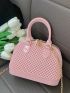 Mini Dome Bag Silicone Bead Decor Pink