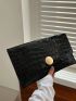 Crocodile Embossed Envelope Bag Flap Metallic PU Funky