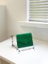 PU Small Wallet Crocodile Embossed Black Flap