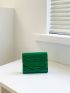 PU Small Wallet Crocodile Embossed Black Flap