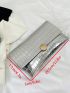 Crocodile Embossed Envelope Bag Silver Metal Decor Clutch Bag