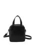 Mini Square Bag Minimalist Black Double Handle PU