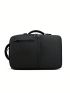 Medium Travel Backpack Black Minimalist Zipper Front Decor For Business Trip