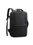 Medium Travel Backpack Black Minimalist Zipper Front Decor For Business Trip