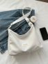 Letter Patch Hobo Bag Casual With Coin Purse