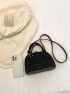 Quilted Dome Bag Heart Pattern Double Handle For Daily