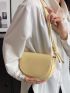 Small Saddle Bag Yellow Minimalist Flap For Daily