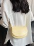 Small Saddle Bag Yellow Minimalist Flap For Daily