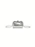 Mini Dome Bag Silver Star Decor Chain Strap For Daily