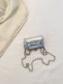 Mini Dome Bag Silver Star Decor Chain Strap For Daily