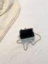 Mini Dome Bag Silver Star Decor Chain Strap For Daily