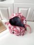 Medium Classic Backpack Heart Pattern Pocket Front Adjustable Strap For Daily