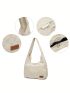 Checkered Pattern Letter Patch Decor Hobo Bag