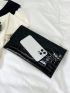 Crocodile Embossed Envelope Bag Black Metal Decor Clutch Bag