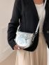 Mini Saddle Bag Star Decor Gold Flap Adjustable Strap