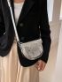 Mini Saddle Bag Star Decor Gold Flap Adjustable Strap