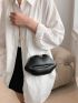 Chain Novelty Bag Lip Design PU Black