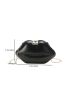 Chain Novelty Bag Lip Design PU Black