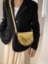 Mini Saddle Bag Star Decor Gold Flap Adjustable Strap