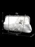 Small Ruched Bag Glamorous Rhinestone & Bow Decor Kiss Lock Chain Satin For Party
