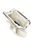 Small Ruched Bag Glamorous Rhinestone & Bow Decor Kiss Lock Chain Satin For Party