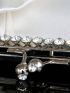 Small Ruched Bag Glamorous Rhinestone & Bow Decor Kiss Lock Chain Satin For Party
