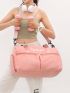 Letter Print Gym Bag Waterproof Large Capacity With Shoes Compartment For Sport