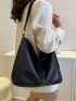 Minimalist Hobo Bag Solid Black