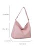 Zipper Shoulder Bag Adjustable Strap PU