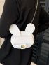 Mini Novelty Bag Fashionable Rabbit Ear Decor Turn-lock Chain PU