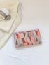 Colorblock Envelope Bag Geometric Pattern Metal Decor