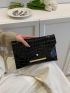 Crocodile Embossed Envelope Bag Elegant Flap PU