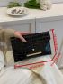 Crocodile Embossed Envelope Bag Elegant Flap PU