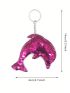 Cute Dolphin Keychain Sequin Key Chain Women Girls Bag Charm