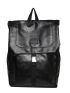 Medium Flap Backpack Black Minimalist Release Buckle For Daily